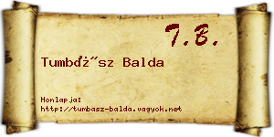 Tumbász Balda névjegykártya